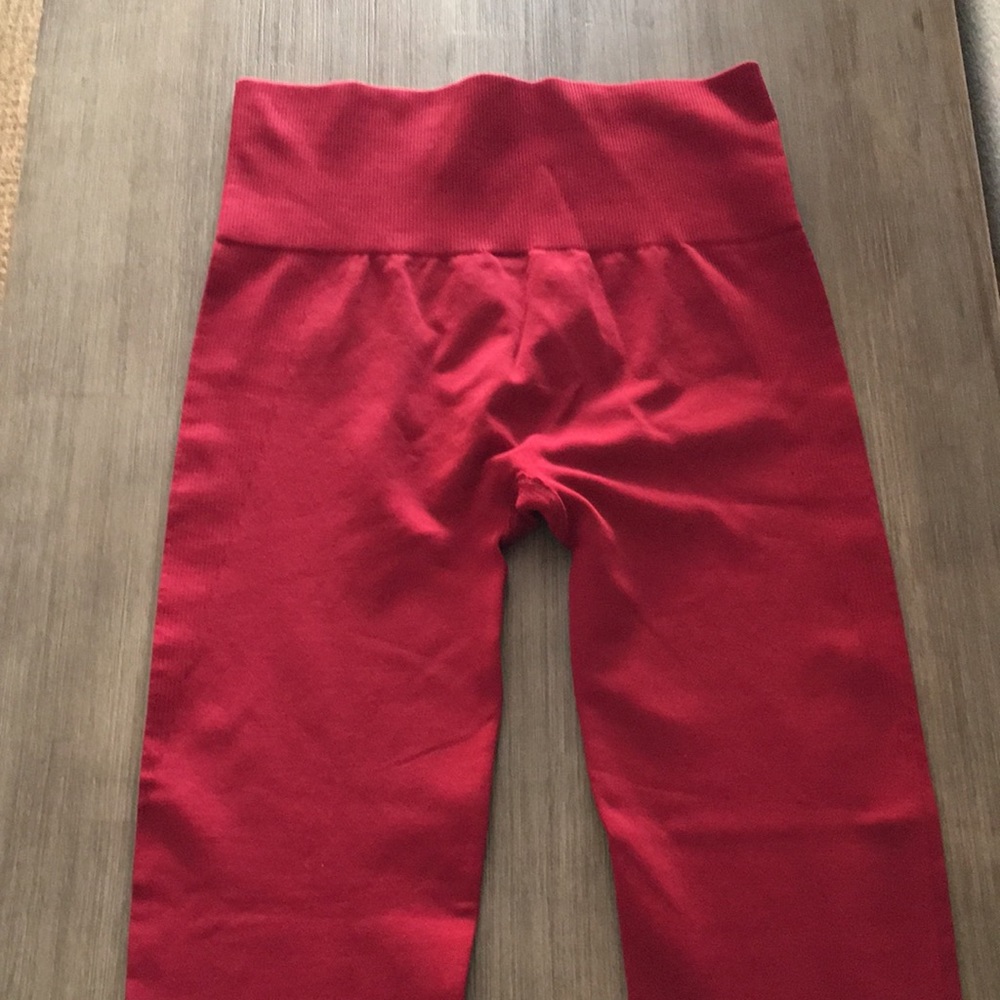 NEW Red JoyLab Seamless Cable Knit High Waisted Deep Red Leggings 7/8 Length - Picture 7 of 8
